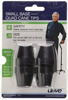 Drive Medical Small Base Quad Cane Tips, Black