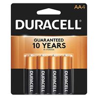 Duracell CopperTop Alkaline Batteries with Duralock Power Preserve Technology, AA, 4/Pk