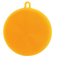 Copper Silicone Dish Cloth, Multifunction Brush Bowl Brush rag 4 Pieces Cleaning Cloths Household Cleaning Artifact Sponges Scourer -Orange Diameter11.5cm(4.5in)