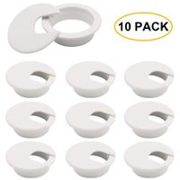White Desk Grommet 2 Inch, Pack of 10 Plastic Desk Cord Cable Hole Cover Grommet