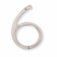 NACH HH-SDW6-ALM Shadow House Address Number - #6, Polished Aluminium, 6"