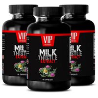 Cholesterol Support Supplements - Milk Thistle Extract - MAX Liver Health - Lower Cholesterol - with Turmeric - Milk Thistle Capsules - 3 Bottles (180 Capsules)