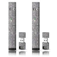 Juul Skin Wrap Vinyl Sticker Decal Protector | JUUL Charger Skin & Prep Pad (Silver Sparkle)