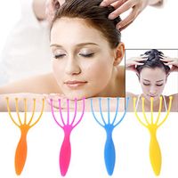 BKID 4Pcs Portable Head Stress Relax Massager, Plastic Handheld Scratcher Scalp Massager Therapy Tool