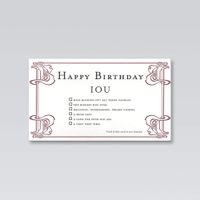 Birthday IOU card