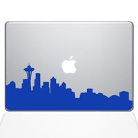 The Decal Guru Seattle City Skyline Decal Vinyl Sticker, 13" MacBook Pro (2016 & Newer Models), Dark Blue (2332-MAC-13X-DB)