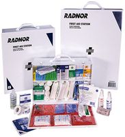 Radnor 64058045 White and Black Steel Portable Or Wall Mounted 100 Person 2 Shelf Industrial First Aid Kit, English, 15.34 fl. oz, Plastic, 1 x 1 x 1