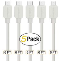 Micro USB Cable Android, SMALLElectric (5-Pack, 6 FT) Long Charger USB to Micro USB Cables High Speed USB2.0 Sync and Charging Cord for Samsung, HTC, Xbox, PS4, Kindle, Nexus, MP3, Tablet and More