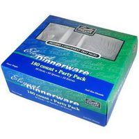 Vegware Heavy Weight Cutlery Party Pack Clear, Polystyrene Plastic | 180/Pack, 4 Pack/Case