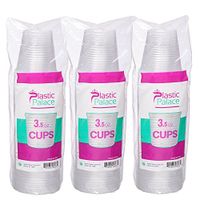 3.5 oz Disposable Plastic Cups | Clear Cups, Snack and Drink Size | Party, Event, Wedding, Kids | Recyclable Drinkware | Tea, Soda, Water, Juice, Milk (10 Pack 500 Cups)