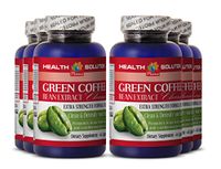 Bentonite Clay Organic - Green Coffee Bean Extract Cleanse - Organic Detox Cleanse Weight Loss 6 Bottles 360 Capsules