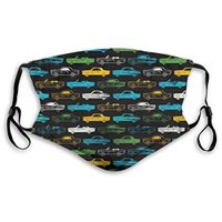 Comfort Earloop Mouth Cover, Anti-Dust Smog Mouth-Muffle with Adjustable Elastic Band - Windproof Image of Retro Cars Half Face Mouth Cover