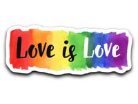95Vibes Love is Love LGBT Gay Homosexual Lesbian Marriage Rainbow Pride Vinyl Decal Sticker 3''x4''