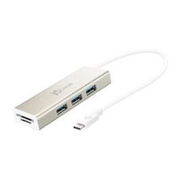 j5create USB C Hub Adapter Dongle USB 3.1 Type C Cable to 3-Port USB 3.0 & SD/MicroSD Memory Card | SuperSpeed Backwards Compatible with USB 2.0 for Apple MacBook, Windows Laptops, Tablets