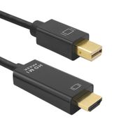 MicVista DH02 Mini Displayport(Thunderbolt) to HDMI Cable with Audio,Mini DP to HDMI Cable for MacBook Air/Pro, Surface Pro/Dock, Monitor, Projector, More,Black(1.8m)