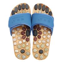 Healthcare Natural Cobblestone Foot Massage pebble massage slippers plantar acupuncture points Shoes , blue , 46