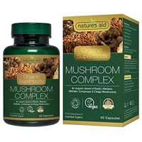 Natures Aid Organic Mushroom Complex (Reishi, Maitake, Shiitake) 60 Vcaps 4 Pack