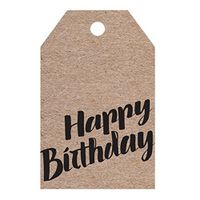 Kraft Happy Birthday Printed Gift Tag - 100 Pack