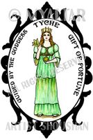 Guided By Goddess Tyche Gift of Fortune 4"x6" Set of 6 Linen Postcards