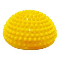 Mikilon Anti-Slip Foot Massage Ball Yoga Half Ball, 17cm/6.7inch Massage Mat Exercise Balance Pods Spiky Point for Gym Fitness Pilates (Yellow)