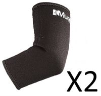 Mueller Neoprene Elbow Forearm Support Compression, Black, Medium (2-Pack)