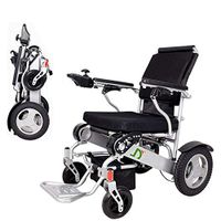 CMmin Intelligent Lightweight Folding Electric Wheelchair,Deluxe Fold Foldable Power Compact Mobility Aid Wheel Chair, Dual Battery, Longest Driving Range Power Wheelchair