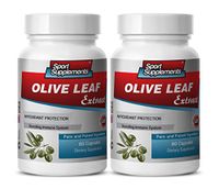 antiaging Skin Care - Olive Leaf Extract 500MG - ANTIOXIDANT - Immune Booster - Energy Supplements for Men - 2 Bottles (120 Capsules)