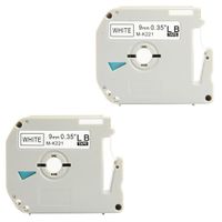 Replace MK231 MK 231s M231 0.47 Inch x 26.3 Feet(12mmx 8m),Black on White Label Tapes,Compatible for Brother P-Touch Label Makers PTM95 PT90 PT65 PT80 (9mm Black on White, 2 Pack)