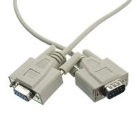 GOWOS Null Modem Cable, DB9 Male to DB9 Female, UL Rated, 8 Conductor, 25 Foot - Beige Molded Cross Serial Extension Adapter Wire