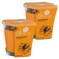 Aroma From Nature Tropical Paradise 4 oz AireCare Scented Candle - 2 Pack - Aromatherapy Candles - Home Fragrance - Apothecary Glass With Single Wick