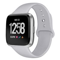 Kmasic Sport Band Compatible with Fitbit Versa/Fitbit Versa 2/Fitbit Versa Lite Edition, Soft Silicone Strap Replacement Wristband Versa Smart Fitness Watch, Small, Gray