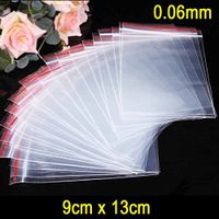 100pcs/pack Jewelry Ziplock Zip Zipped Lock Reclosable Plastic Poly Clear Bags 0.06mm (External Size 6cm x 8cm)