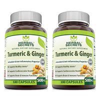 Herbal Secrets Turmeric & Ginger 500 Mg (Pack of 2-360 Capsules Total)