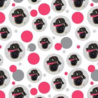 GRAPHICS & MORE Tough Pug Puppy Dog in Cap Hat Premium Gift Wrap Wrapping Paper Roll