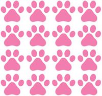 Yadda-Yadda Design Co. Small Pawprint - Dog Paw Print - Matte Vinyl Decal Sticker YYDC (2.25" w x 2" h) (Quantity & Color Choices) (16 Pack, Pink)