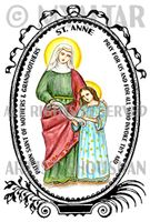 St Anne Patron of Mothers and Grandmothers 4"x6" Set of 6 Linen Postcards