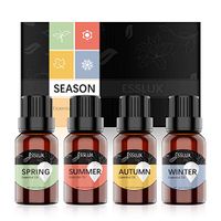 Essential Oils Blend, ESSLUX SEASON Aromatherapy Essential Oils Set for Diffuser & Candle Making, Soothing and Natural Fragrance, 4x15ml