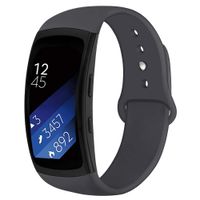 OenFoto Sports Band Compatible Gear Fit2 Pro/ Fit2, Replacement Silicone Accessories Strap Samsung Gear Fit2 Pro SM-R365/ Gear Fit2 SM-R360 Smartwatch-Gray