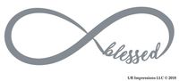 UR Impressions Silv Blessed Infinity Decal Vinyl Sticker Graphics for Cars Trucks SUV Vans Walls Windows Laptop|Silver|8 X 2.7 inch|URI033-S
