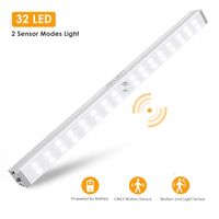 Closet Lights Battery Operated, LOFTer 32-LED Wireless Wardrobe Light with 2 Sensor Modes, Portable Motion Sensor LED Lights for Closet, Under Cabinet, Cupboard, Hallway, Kitchen Stick Night Lighting