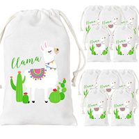 KREATWOW Llama Party Favor Bags 12 Pack - Llama Mexican Gift Bag, Cactus Candy Goodie Treat Bags for Baby Shower Decorations, Cinco de Mayo Fiesta Party Supplies