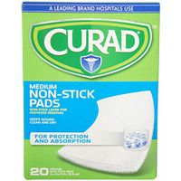 Curad Medium Non-Stick Pads 3 Inches X 4 Inches 20 Each (Pack of 6)