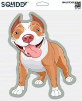 Squiddy Happy Pitbull - Vinyl Sticker Decal for Phone, Laptop, Water Bottle (3" Tall)