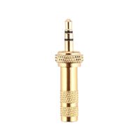 Haihuic 3 Pole 3.5mm Jack Plug Screw Lock Gold Repair Audio Plug for Sennheiser Headphone