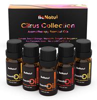 Benatu Citrus Essential Oils Set for Soap Making - Lemon, Sweet Orange, Mandarin, Grapefruit, Bergamot - Cold Pressed Aromatherapy Kit for Diffuser, 5 Packs
