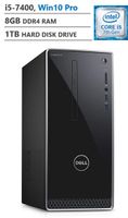 Dell Inspiron Business Desktop, Intel Core i5-7400 3.00GHz Processor (6MB Cache, Up to 3.50GHz), Intel HD Graphics 630, 8GB Memory, 1TB Hard Disk Drive, Windows 10 Pro, Black