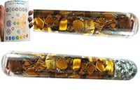 Free 20 Page Chakra Booklet with Energized Tiger Eye Orgone Rounded End Smooth Massage Wand Natural Gemstone Stone for Genuine Crystal EMF Protection Gift Christmas Father's,Mother's Day by V Jewels