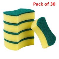 AMOUSTORE Cleaning Sponges, Kitchen Strong Water Absorption Dishwashing Clean Rub Pot Rust Focal Stains Sponge Removing Kit (Streamline 30 Pack)