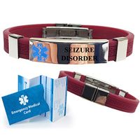 "Seizures" Designer Medical Alert ID Bracelet. Choose Color!
