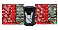 Herb Airtight Container Fresh Kettle with Juicy Jay's Strawberry 1.25 Flavored Hemp Rolling Papers 10 Count DC Crafts Nation- Metal